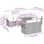 vidaXL Ensemble de salle à manger de jardin 9 pièces avec coussins gris en poly rattan et acacia