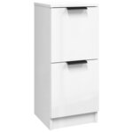 vidaXL Buffet Blanc brillant 30x30x70 cm Bois d'ingénierie