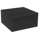 vidaXL Chaise de jardin avec tabouret Noir Résine tressée
