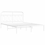 vidaXL Cadre de lit métal avec tête de lit blanc 150x200 cm