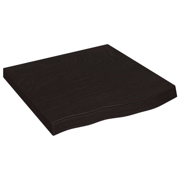 vidaXL Dessus de table marron foncé bois chêne massif traité