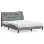 vidaXL Lit avec matelas gris clair 140x200 cm tissu