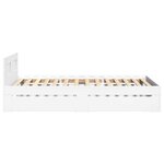vidaXL Cadre de lit avec tête de lit blanc 75x190 cm bois d'ingénierie