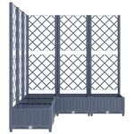 vidaXL Jardinière avec treillis Gris foncé 120x120x121 5 cm PP