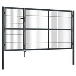 vidaXL Portillon avec poteaux Acier 350 x 140 cm Anthracite
