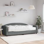 vidaXL Lit de jour avec matelas gris foncé 100x200 cm tissu