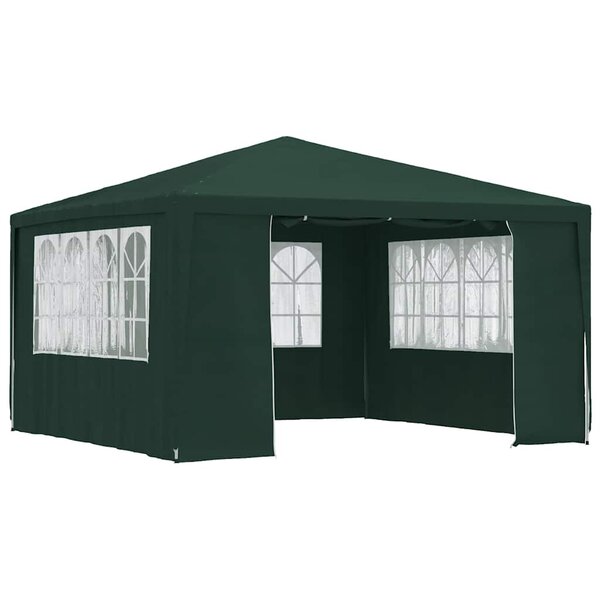 vidaXL Tente de réception et parois latérales 4x4 m Vert 90 g/m²