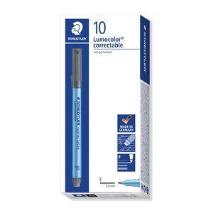 Lumocolor marqueur non permanent correctable 305F Pointe Fine 0 6mm Noir x 10 STAEDTLER