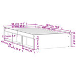 vidaXL Cadre de lit blanc 90x200 cm