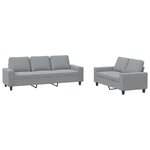 vidaXL Ensemble de canapés 2 Pièces gris clair tissu