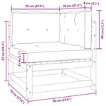 vidaXL Salon de jardin 2 Pièces avec coussins Noir Bois de pin massif