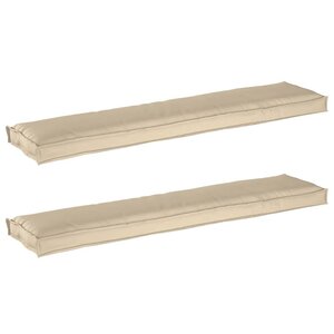 vidaXL Set de coussins de palette 2 Pièces Beige 180 x 40 x 8 cm