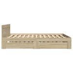 vidaXL Cadre de lit avec tête de lit chêne sonoma 135x190 cm