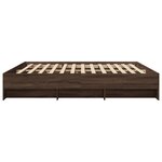vidaXL Cadre de lit chêne marron 180x200 cm bois d'ingénierie