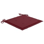 vidaXL Chaises de jardin lot de 2 coussins rouge bordeaux Teck massif