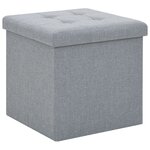 vidaXL Tabouret de rangement pliable Gris clair Faux lin