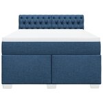 vidaXL Sommier à lattes de lit avec matelas Bleu 140x190 cm Tissu