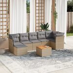 vidaXL Salon de jardin avec coussins 8Pièces mélange beige résine tressée