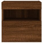 vidaXL Meuble TV mural avec lumières LED chêne marron 40x30x40 cm