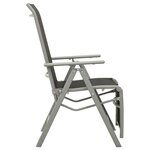 vidaXL Chaises de jardin 2 Pièces Textilène et aluminium Argenté