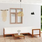 vidaXL Salon de jardin 6 Pièces avec coussins Bois d'acacia solide