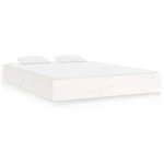 vidaXL Cadre de lit blanc bois massif 120x200 cm