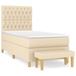 vidaXL Sommier à lattes de lit et matelas Crème 90x190 cm Tissu