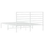 vidaXL Cadre de lit métal avec tête de lit blanc 135x190 cm