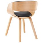 vidaXL Chaises à manger lot de 4 noir bois courbé et similicuir