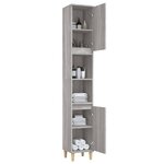 vidaXL Armoire de bain sonoma gris 30x30x190 cm bois d'ingénierie