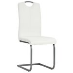 vidaXL Chaises à manger cantilever lot de 2 blanc similicuir