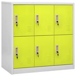 vidaXL Armoires à casiers 2 Pièces Gris clair et vert 90x45x92 5 cm Acier