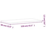 vidaXL Dessus de bureau 110x(55-60)x1 5 cm bois massif de hêtre