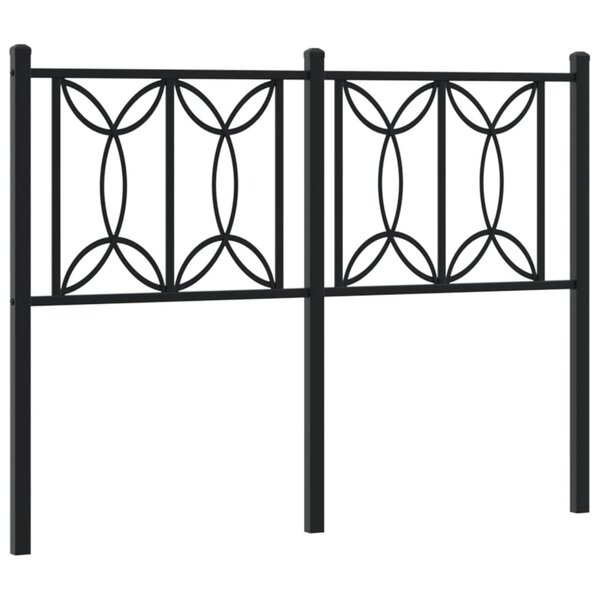 vidaXL Tête de lit métal noir 120 cm