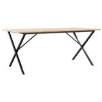 vidaXL Table à manger cadre en X 180x90x75 cm bois de pin massif fonte