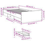 vidaXL Cadre de lit avec tiroirs sans matelas chêne sonoma 90x190 cm