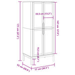 vidaXL Garde-robe FLORO gris 77x53x171 cm bois massif de pin