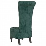 vidaXL Chaise à dossier haut vert foncé velours conception de bouton