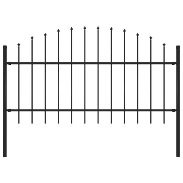 vidaXL Clôture de jardin avec dessus en lance Acier 1 7 m Noir