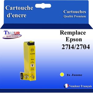T3AZUR - Cartouche Compatible avec Epson WorkForce WF-7110DTW WF-7210DTW remplace Epson T27XL Jaune