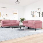 vidaXL Ensemble de canapés 2 Pièces rose velours
