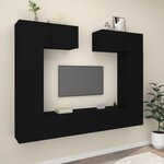 vidaXL Ensemble de meubles TV 6 Pièces Noir Bois d'ingénierie