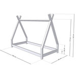 Lit Tipi enfant bois massif naturel vernis 80 x 180 cm