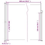 vidaXL Auvent latéral rétractable vert foncé 200x600 cm