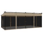 vidaXL Tonnelle avec parois en filet taupe 6x3 m acier