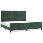 vidaXL Cadre de lit avec tête de lit Vert foncé 200x200 cm Velours