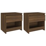 vidaXL Tables de chevet 2 Pièces Chêne marron 40x30x3cm Bois d'ingénierie