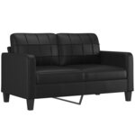 vidaXL Canapé à 2 places Noir 140 cm Similicuir