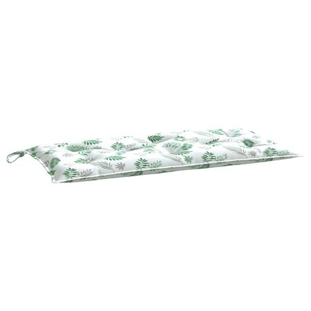 vidaXL Coussin de banc de jardin motif de feuilles 100x50x7 cm