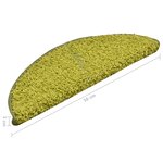 vidaXL Tapis de marches d'escalier 15 Pièces Vert 56x17x3 cm
